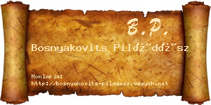 Bosnyakovits Piládész névjegykártya